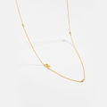 Polished gold S925 silver necklace featuring a letter R pendant and three round zircons - Letter R / 925 Sterling Silver Plated With 18k Gold