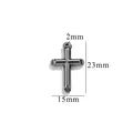 Vintage stainless steel cross pendant in metallic silver finish with 23mm height - Style 28