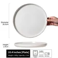 Minimalist white 10.4-inch ceramic steak plate with matte finish and 26.5cm diameter - Yunsheng - White Large Plate 10.4 Inch (Minor Flaws)