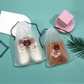 Frosted drawstring bags with brown bear print for shoes and accessory storage - Cartoon Bear (30*40cm)