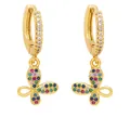 Eleganti orecchini a farfalla dorati con pietre di zircone colorate dal design simmetrico - Farfalla (Zirconi Multicolore)