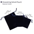 Thick navy blue velvet drawstring jewelry pouches in small medium and large sizes - Sapphire Blue