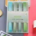 Green gradient highlighter set with four soft eye-protection colors in a transparent case - Mung Bean Smoothie