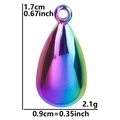 Colgante de gota de acero inoxidable arcoíris con medidas de 1,7 cm de alto y 0,9 cm de ancho - Colgante / Arcoíris