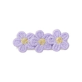 Pastoral style hair clip featuring three light purple embroidered flowers with gold centers - Purple / No.6