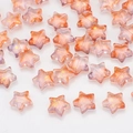 Star-shaped 10mm glass beads with orange-purple gradient and golden glitter powder - Dawn (Orange Purple Gradient)