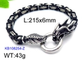 Mens dragon head bracelet with black and silver Byzantine chain made of stainless steel - Silver Black Retro Dragon Style (KB108254-Z)