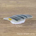 Mackerel sushi food model with realistic fish texture and 6.5cm length display - Black Fish Sushi (Small) / Gray