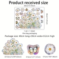 Rainbow daisy and butterfly static window cling set 40x30cm for colorful glass decoration - Daisy & Butterfly