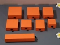 Classic orange drawer-style jewelry box with black ribbon pull for rings and necklaces - 21x4.5x3.5cm / Orange