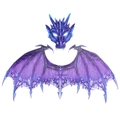 Purple dragon mask and wings set with 3D scale textures for carnival cosplay parties - New Blue Purple Dragon Set