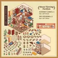 DIY 3D architecture sticker set with Wangyue Tower theme and PET clear stickers - Moon-Gazing Tower / 3 Sheets