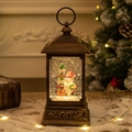 Antike Weihnachts-Schneelaterne mit Weihnachtsmann-Figur und glitzerndem Schneeeffekt - Weihnachtsmann