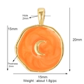 Ciondolo a luna in ottone dorato con smalto arancione e dimensioni del prodotto - Luna / Arancione