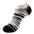 Unisex Socken mit schwarz-weißen Streifen und verstärkter schwarzer Ferse und Zehen - Einheitsgröße / C32 (Schwarz Weiß Streifen)