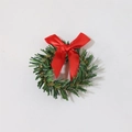 Christmas pine needle napkin ring with a festive red satin ribbon bow detail - Red Bow Pine Napkin Ring