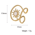 Dettaglio anello sole dorato con dimensioni 17,4mm per 17mm e peso di 1,7g - Forma del Sole (JR682) / Bianco