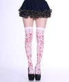 White blood-splattered over-the-knee socks for Halloween cosplay and party costumes - One Size / White Blood 2#