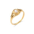 Freshwater Pearl Flower Pattern Thin Ring - Size 5