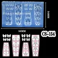 3D bow-knot silicone nail art mold and white resin bow charms for manicure designs - CS-154 Bow Style