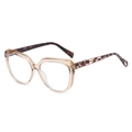 Cat eye glasses frame with champagne transparent front and tortoise shell temples - Champagne Frame