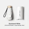 Mini flat five-fold white sun umbrella with UPF 50+ case, compact 18cm portable size - 5-Fold Flat Umbrella / 6 Ribs (18cm) / Off White