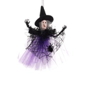 Decorazione strega di Halloween con gonna di tulle viola e mantello a ragnatela - Nuovo Ciondolo in Rete di Strega
