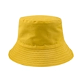 Bright yellow cotton bucket hat with parallel stitched brim for sun protection - M (56-58cm) / Yellow/Black
