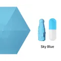 Sky blue mini capsule umbrella with matching hard shell case and compact folding design - Sky Blue (Plain Capsule)