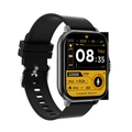 Y13 Smart Watch with 1.83-inch screen, black metal case and black silicone strap - Silicone Strap / Black