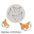 Stampo a farfalla in silicone bianco per fondente e resina con tre dimensioni di cavità - Stile 1 / Grigio