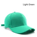 Classic light green adjustable baseball cap with a plain vintage cotton fabric design - Light Green