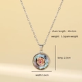 Collier en acier titane avec pendentif fleur en cristal et détails des dimensions - Blanc