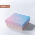 Pink and blue gradient jewelry gift box measuring 9x9x3cm with Best Wish gold foil print - No. 4 9*9*3cm-Box / Pink Blue Gradient