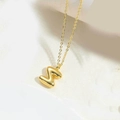 Minimalist 14K gold plated necklace featuring a 3D letter M pendant on a fine link chain - Letter Z / Gold