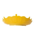 Yellow crown shaped waterproof bath visor for babies and children in soft plastic - Silicone Bath Hat Yellow