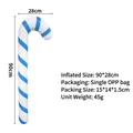 Blue and white spiral inflatable candy cane ornament for Christmas decoration, 90x28cm - Candy Cane / Blue & White