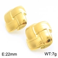 Unregelmäßiger strukturierter Gold-Titanstahl-Ohrring mit 22mm Durchmesser und 7g Gewicht - Gold (KE114300-KFC)