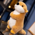 Adorabile peluche di lontra marina marrone e bianca in piedi su un tavolo di vetro - 22cm / Bambola di Marmotta
