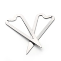 Set of two polished silver heart-shaped stainless steel charms for DIY jewelry making - Heart Hollow Bookmark Pendant 23mmx63mm
