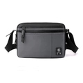 Durable grey nylon crossbody bag for men featuring large capacity and adjustable strap - Solid Grey