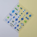 Autocollants à ongles motif losanges bleu et jaune avec détails de couture blancs - Style Argyle Tartan Bleu Foncé(FEB-721)