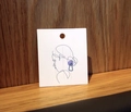 Minimalist white jewelry display card featuring elegant facial line art on wood background - 6.5*7.5cm【JYXT-017】Hair Clip Card