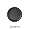 Black non-stick round carbon steel cake pizza pan in 230x230mm size for baking - 9 Inch