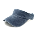 Visiera parasole regolabile in denim lavato grigio-blu per sport e corsa all'aperto - Blu navy
