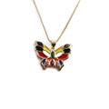 Collana con ciondolo a farfalla dorata con smalto colorato su una catena veneziana - Colorato