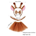 Giraffe costume set with headband, bow tie, tail, and brown tutu for party cosplay - Khaki Giraffe 3-Piece Set with Dark Brown Tutu