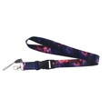 Lanyard with romantic space nebula print in deep blue and purple with lobster clasp - KP792-17 Phantom Starry