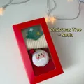 Caja de regalo calcetines de Navidad con apliques de felpa de Papá Noel y árbol festivo - Talla 35-39 / Papá Noel + Árbol de Navidad