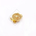Goldener hohler Sonnenblumen-Federverschluss für mehrreihige DIY-Armbänder und Ketten - 2-Reihen Gold (Ohne Federring)
